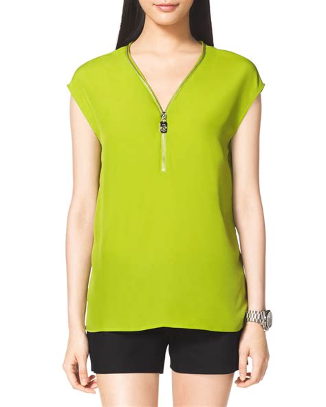 michael kors green blouse|Michael Kors sleeveless tops.